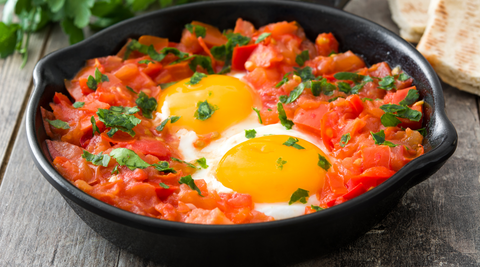 Baked Eggs on a Bed of Tomatoes