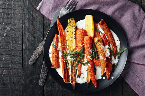 Roasted Dutch Carrots with Yoghurt and Dukkah